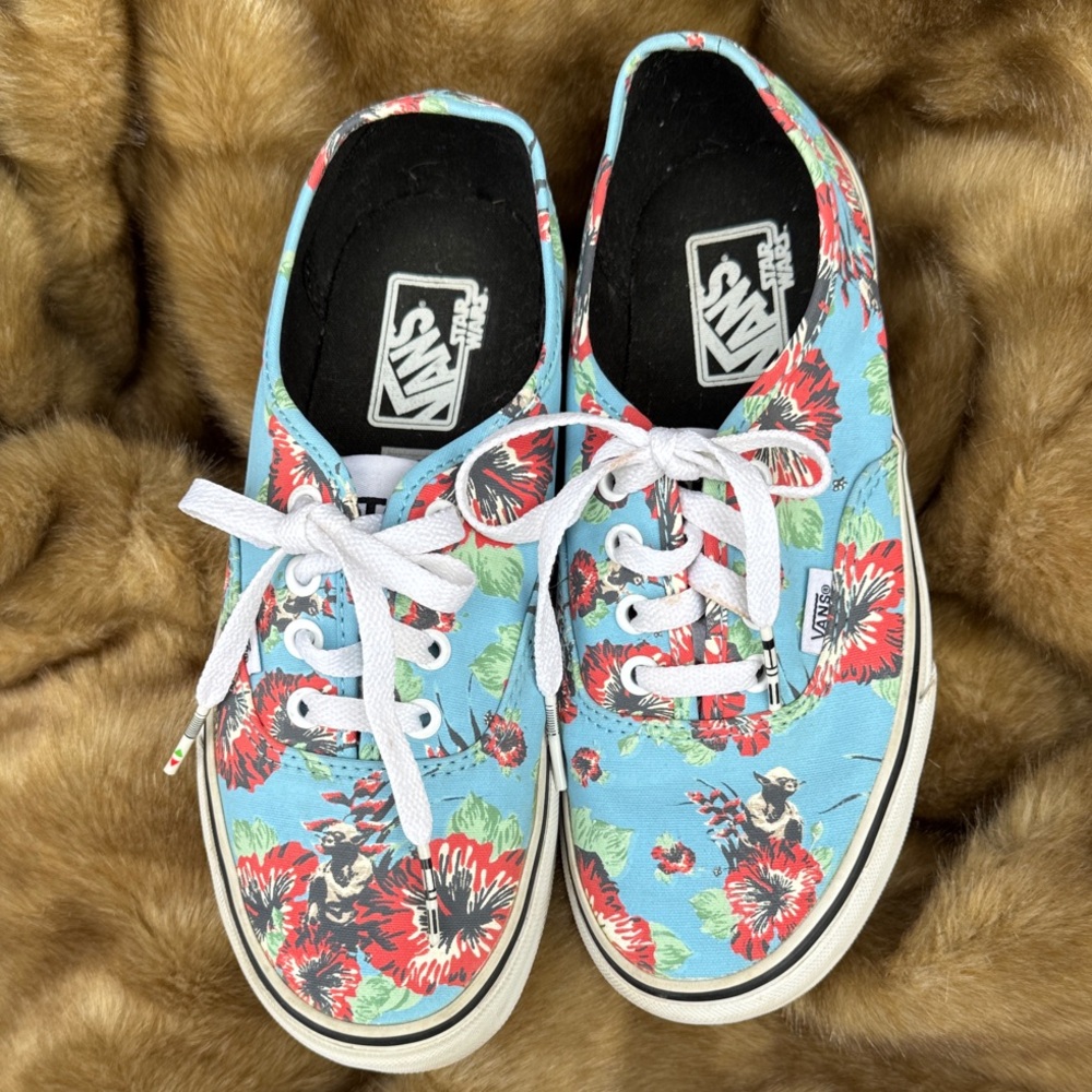 Vans Star Wars Yoda Aloha Blue Floral Canvas Sneakers